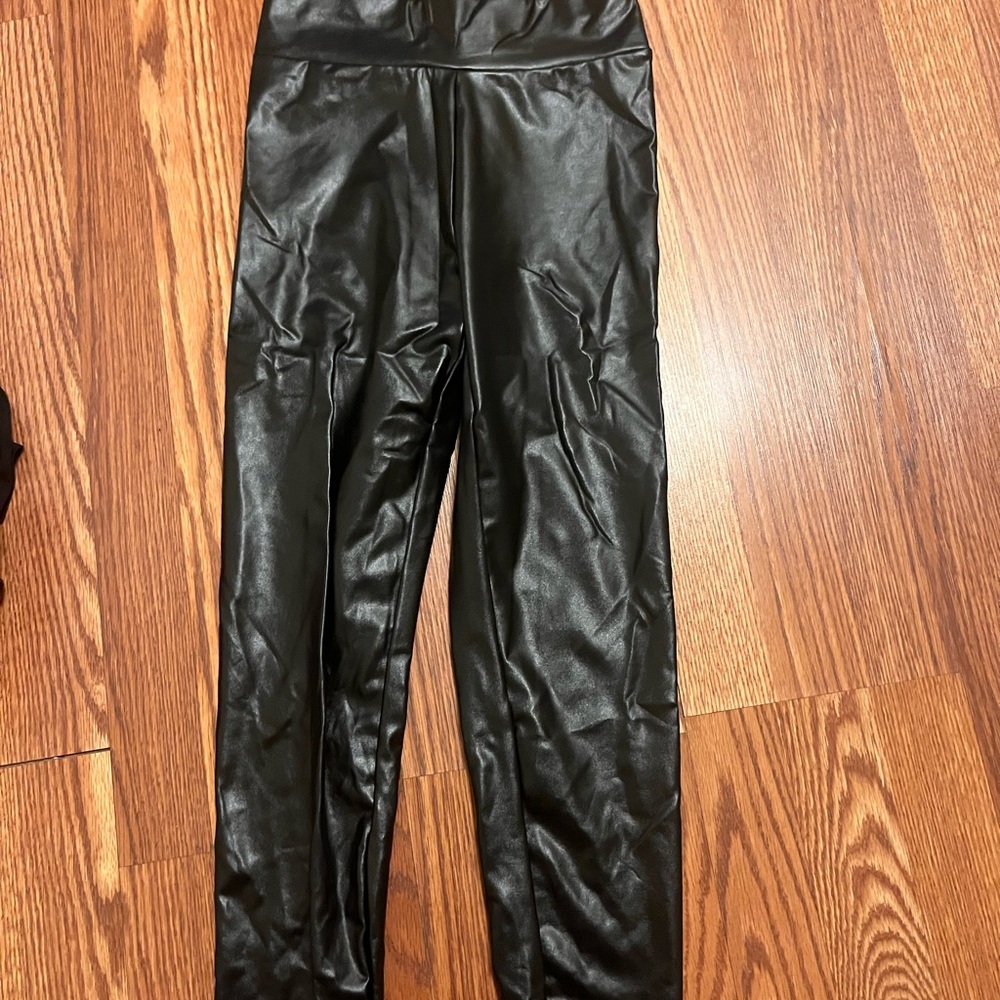 SHEIN Black Faux Leather Leggings